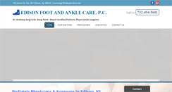 Desktop Screenshot of edisonfootandanklecare.com