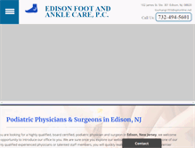 Tablet Screenshot of edisonfootandanklecare.com